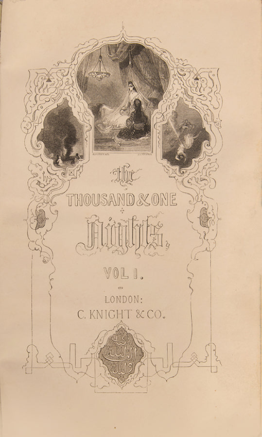 First edition and english translation of the Arabian Nights by Edward Lane, printed in London in 1839.