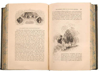 First edition and english translation of the Arabian Nights by Edward Lane, printed in London in 1839.