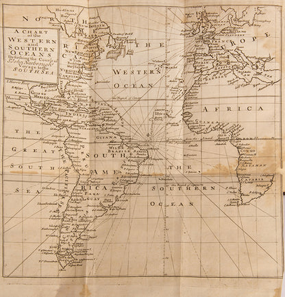 Second edition of John Narbrough's An Account of Several Late Voyages and Discoveries, the preferred edition with additional map and text on Greenland.