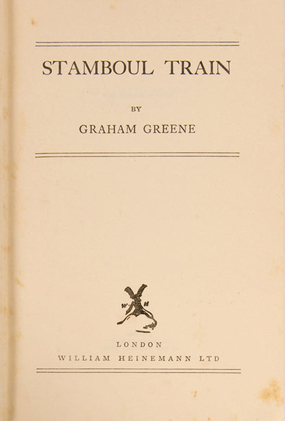 First edition of Stamboul Train by Graham Greene.