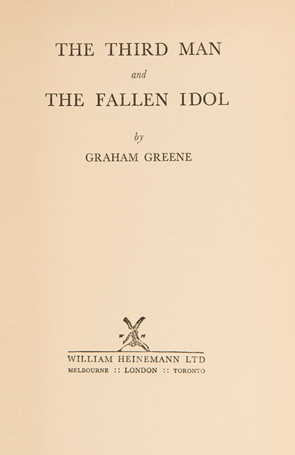 First edition of The Third Man and The Fallen Idol by Graham Greene.
