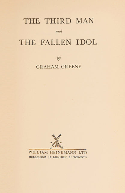 First edition of The Third Man and The Fallen Idol by Graham Greene.