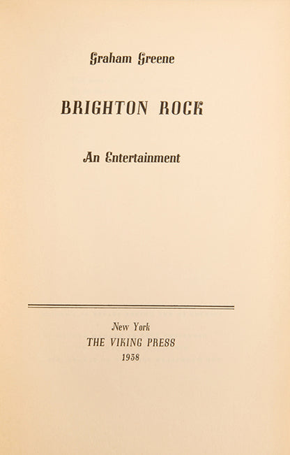 First edition of Brighton Rock by Graham Greene.