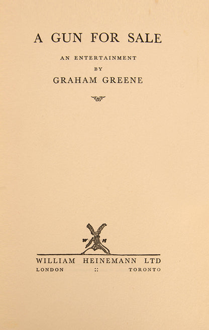 First edition of A Gun for Sale by Graham Greene.