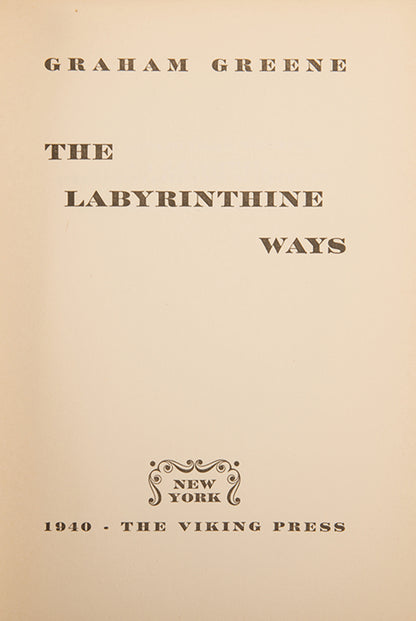 First US edition of The Labyrinthine Ways by Graham Greene, originally published in the UK as The Power and the Glory.