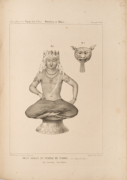 The complete first edition of Victor Jacquemont's scarce Voyage dans L'Inde, with 290 plates, of India, the Himalayas, Kashmir, Punjab, Tibet, and Delhi.