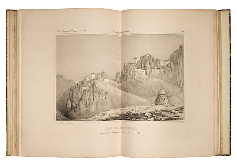 The complete first edition of Victor Jacquemont's scarce Voyage dans L'Inde, with 290 plates, of India, the Himalayas, Kashmir, Punjab, Tibet, and Delhi.