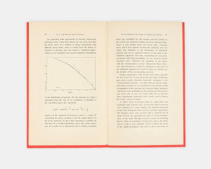 First edition, the ofprint of a significant 1939 paper on nuclear fission by Lise Meither and Otto Frisch, On the Products of the Fission of Uranium and Thorium under Neutron Bombardment.