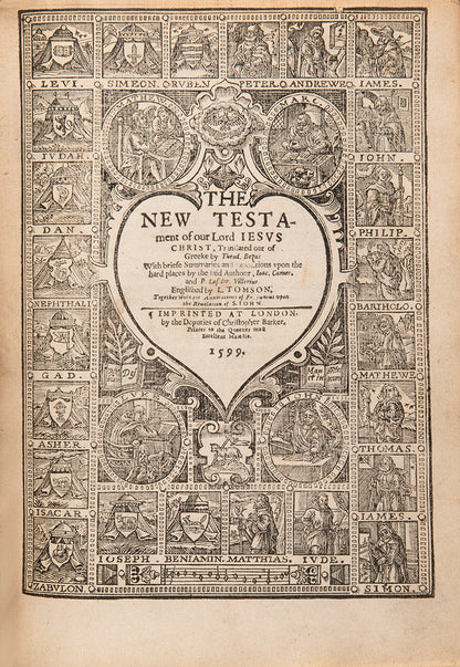 An intriguing quarto edition of the Geneva Bible, with a false imprint for 1599, printed in the Low Countries for use by English Puritans