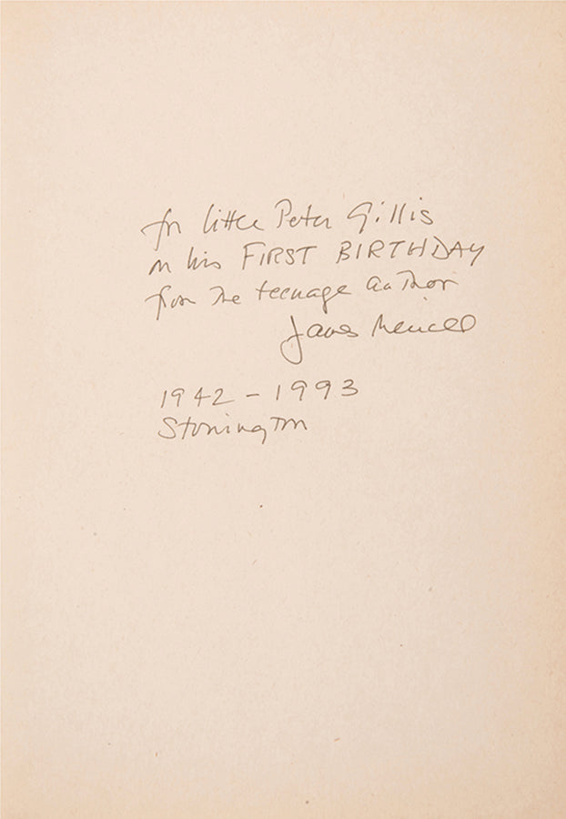 First edition of Jim's Book by James Merrill, inscribed by the author to his lover Peter Gillis.