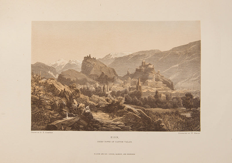 The first english edition of Switzerland: its Scenery and People by Theodor Gsells-Fels, a lovely copy of this visual compendium of the art and culture of Switzerland.