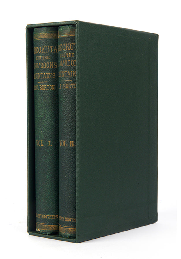 First edition of Burton's Abeokuta and the Camaroons Mountains, the scarce first issue with the photographic portrait frontispiece and folding map.