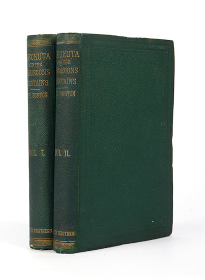 First edition of Burton's Abeokuta and the Camaroons Mountains, the scarce first issue with the photographic portrait frontispiece and folding map.