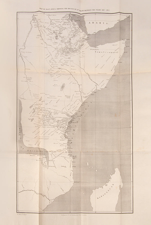 First edition of Krapf's Travels, Researches, and Missionary labours, the first travel account of Mount Kilimanjaro and Kenya.
