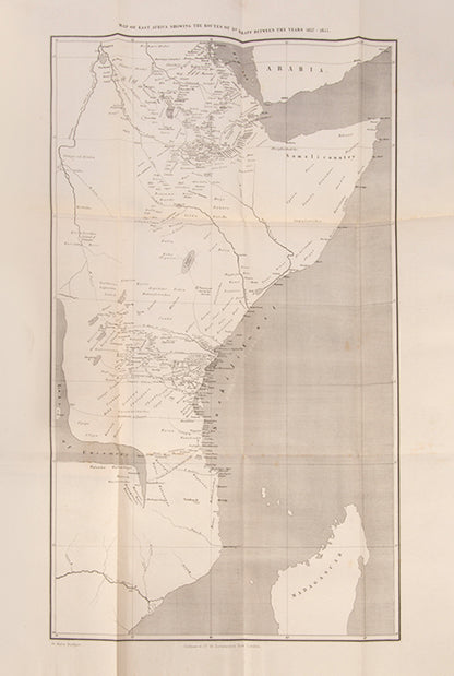 First edition of Krapf's Travels, Researches, and Missionary labours, the first travel account of Mount Kilimanjaro and Kenya.