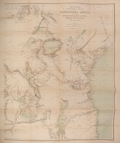 First edition of Through the Dark Continent by Stanley with a signed letter loosely inserted, dated within the three weeks that Stanley was back in London in 1887 planning the Emin-Pasha expedition.
