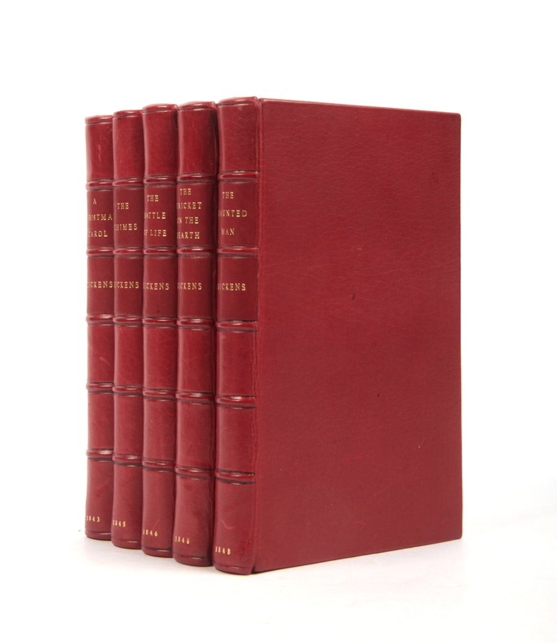 The Christmas Books by Charles Dickens, first editions including A Christmas CarolA first edition set of the Christmas Books by Charles Dickens, comprising; A Christmas Carol;The Chimes; The Battle of Life; The Cricket on the Hearth; The Haunted Man<br />