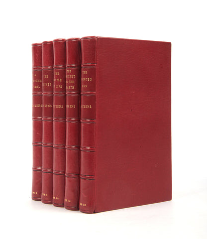 The Christmas Books by Charles Dickens, first editions including A Christmas CarolA first edition set of the Christmas Books by Charles Dickens, comprising; A Christmas Carol;The Chimes; The Battle of Life; The Cricket on the Hearth; The Haunted Man<br />