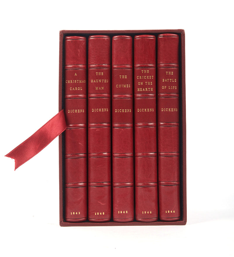 The Christmas Books by Charles Dickens, first editions including A Christmas CarolA first edition set of the Christmas Books by Charles Dickens, comprising; A Christmas Carol;The Chimes; The Battle of Life; The Cricket on the Hearth; The Haunted Man<br />