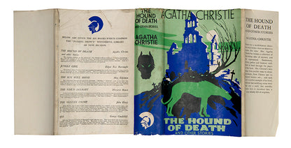 A first edition of collected stories by Agatha Christie, many of the stories involve a supernatural or paranormal element. In striking macabre dust-jacket