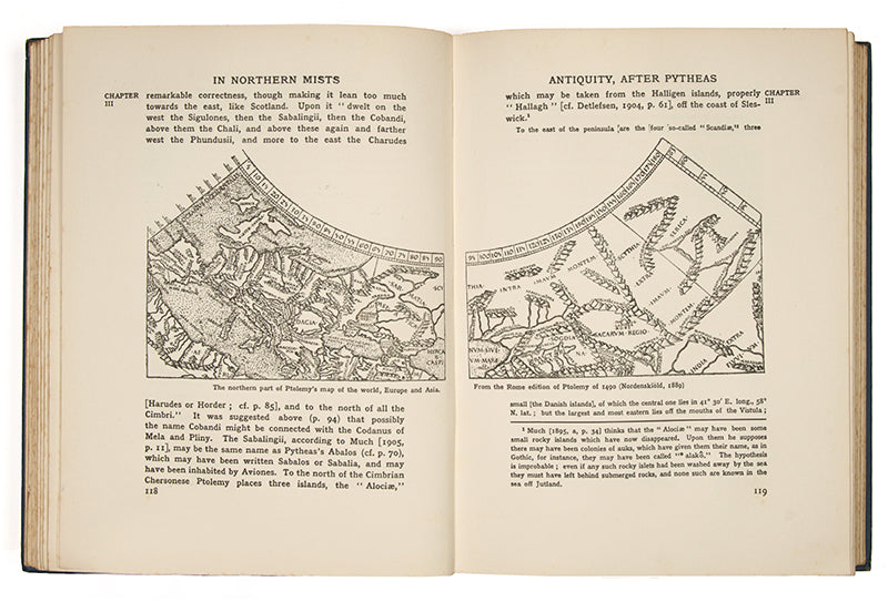 The first english edition of Nansen's In Northern Mists, with the superior gilt variant binding.