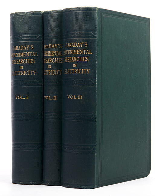 An attractive set of the Quartich facsimile reprint of Michael Faraday's Experimental Researches in Electricity.