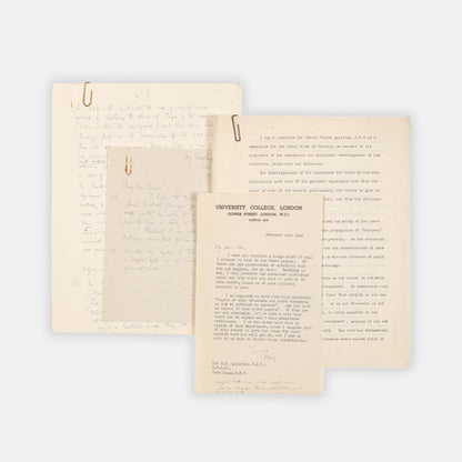 A set of letters and drafts of the nomination of Edward Appleton for the Nobel Prize in Physics, from the files of nominator Edward Neville da Costa Andrade, 1945.