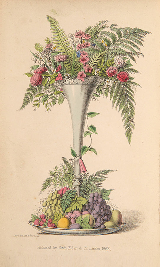 First and only edition of the uncommon Victorian book Flowers for Ornament and Decoration by Elizabeth Ann Maling, published in 1862.