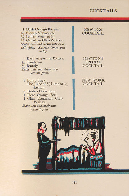 A very good copy of the first impression of The Savoy Cocktail Book by Harry Cradock, an Art Deco classic.