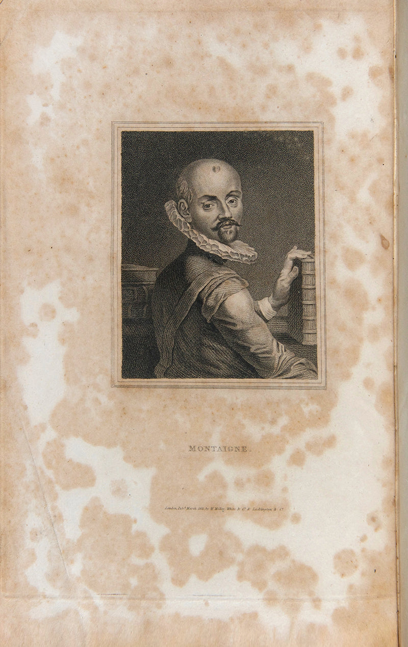A handsome set of Montaigne's essays in English following the translation of Charles Cotton, in the publisher's original boards