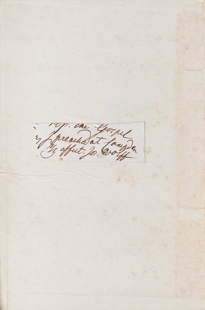 The rare first edition of Joseph Wolff's Narrative of a Mission to Bokhara, with a tipped in signature to pastdown.