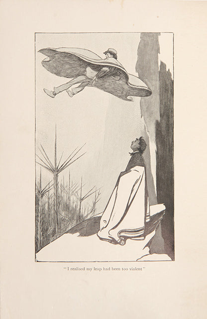 First UK edition of The First Men in the Moon by H.G. Wells, illustrated with twelve black and white drawings by Claude Shepperson. Inspired by Jules Verne's Journey to the Moon