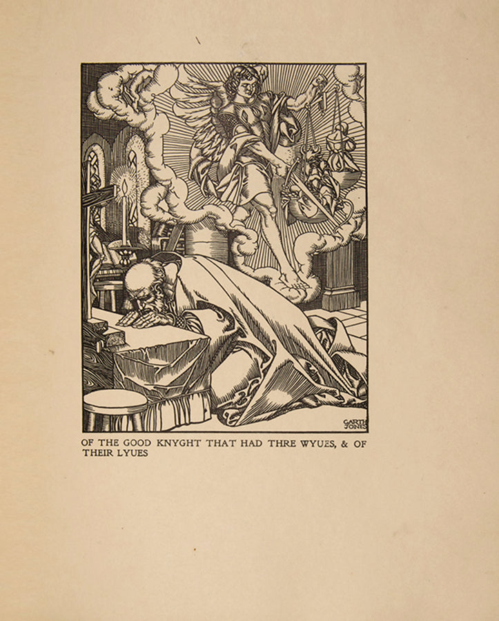One of 56 copies of The book of Thenseygnementes, bound by Cedric Chivers, with illustratioins by Garth Jones, in  original  hand-painted vellucant vellum 1902