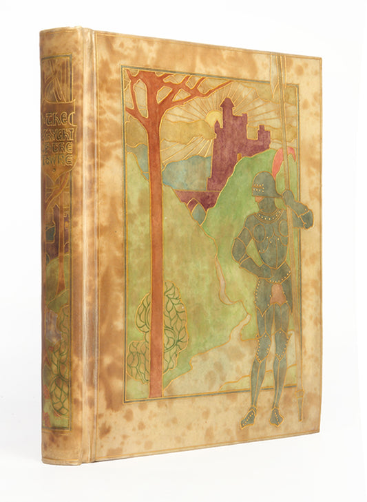 One of 56 copies of The book of Thenseygnementes, bound by Cedric Chivers, with illustratioins by Garth Jones, in  original  hand-painted vellucant vellum 1902