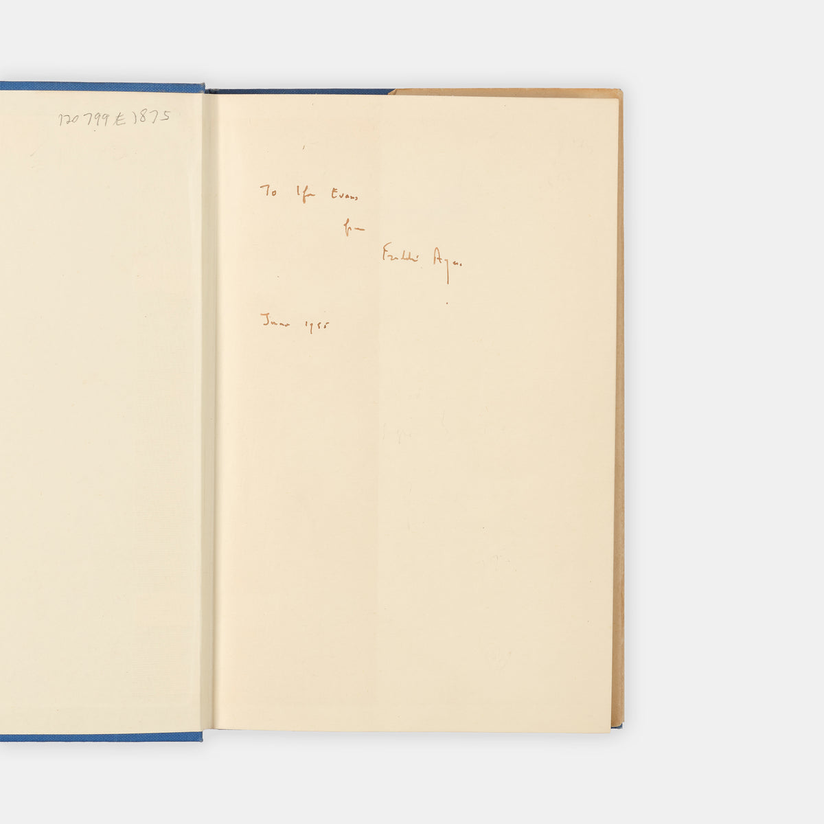 A rare association copy of this collection of Philosohpical Essays by A.J. Ayer, inscribed by him to Sir Ifor Evans