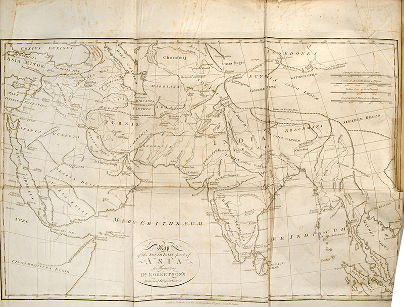 William Robertson's An Historical Disquisition Concerning the Knowledge which the Ancients had of India and Account of the Life and Writings of William Robertson, first editions of both.