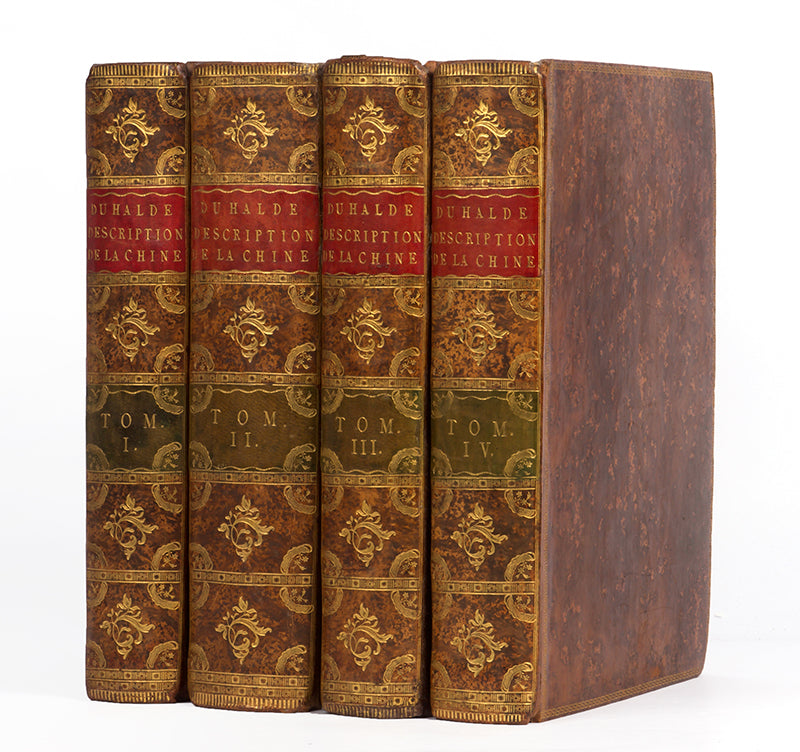 The first 4to edition of Jean Baptiste Du Halde's Description Géographique, Historique, Chronologique, Politique et Physique de l'Empire de la Chine, one of the most important early works on China amalgamating 27 different missionary voyages.