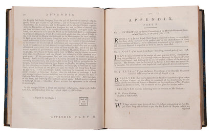 Warren Hastings's A Narrative of the Insurrection was the first historical publication to be printed in Calcutta and only the fourth book to be printed by the East India Company's press.