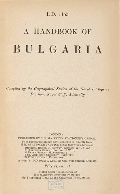 One of a series of Balkan intelligence guides