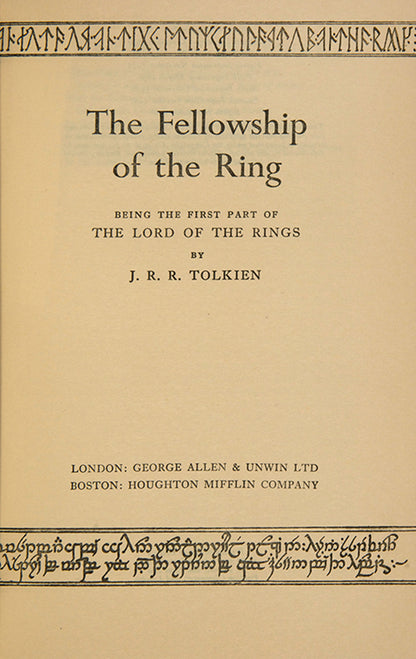 A lovely example of Tolkein's modern classic The Lord of the Rings sumptuously bound in full red morocco gilt