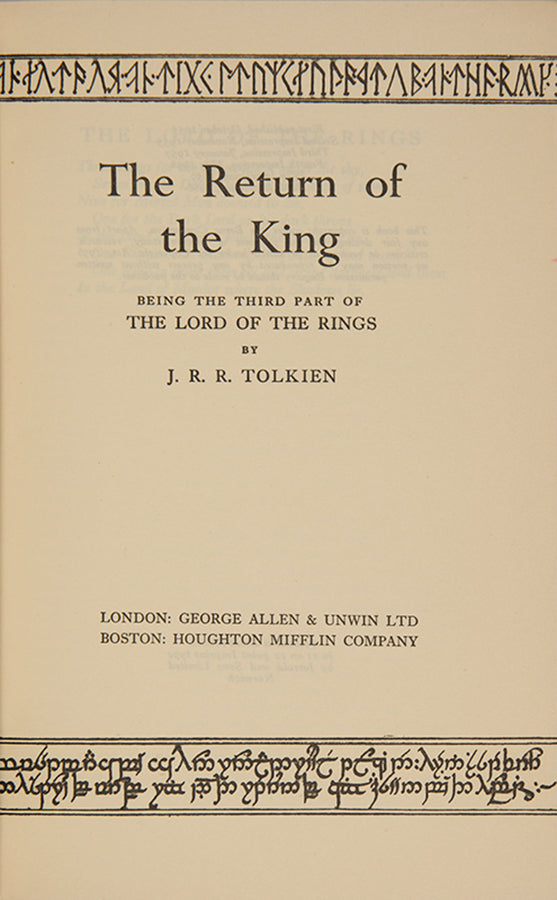 A lovely example of Tolkein's modern classic The Lord of the Rings sumptuously bound in full red morocco gilt