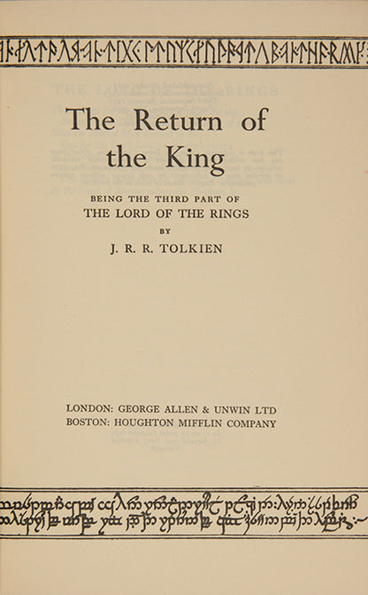 A lovely example of Tolkein's modern classic The Lord of the Rings sumptuously bound in full red morocco gilt