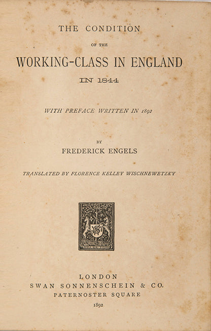 The first authorised UK edition of Engel's Conditions of the Working-Class in England