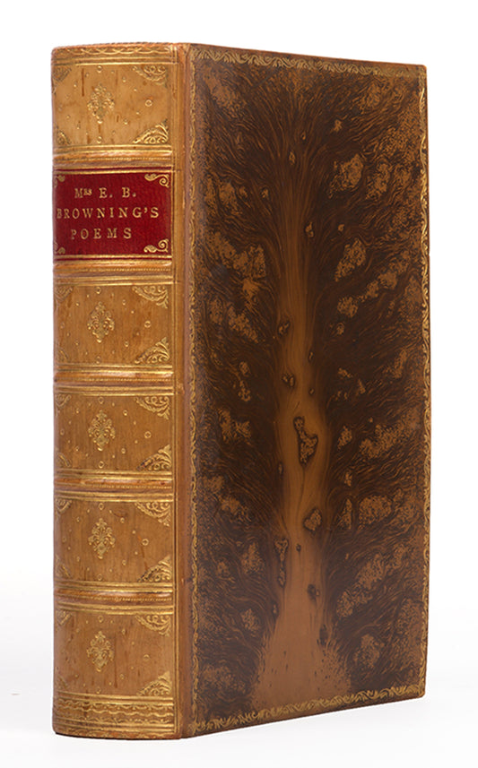 A handsome edition of the collected poems of Elizabeth Barrett Browning finely bound in contemporary tree calf gilt.