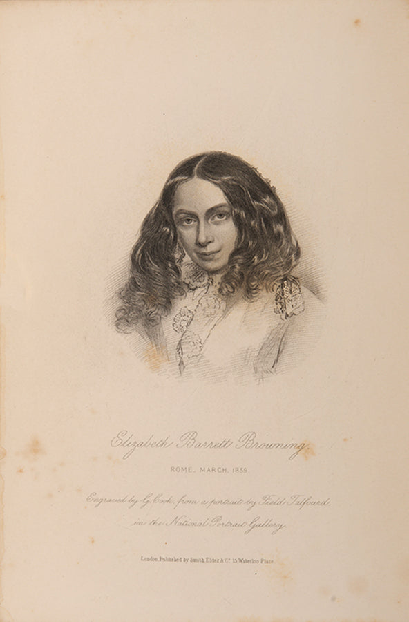 A handsome edition of the collected poems of Elizabeth Barrett Browning finely bound in contemporary tree calf gilt.