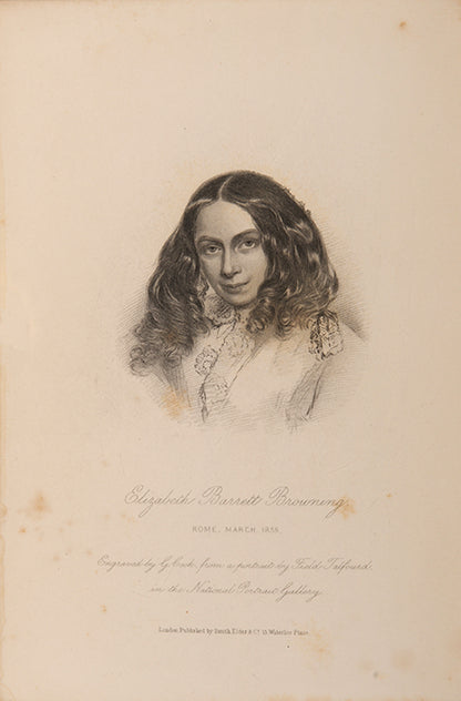 A handsome edition of the collected poems of Elizabeth Barrett Browning finely bound in contemporary tree calf gilt.