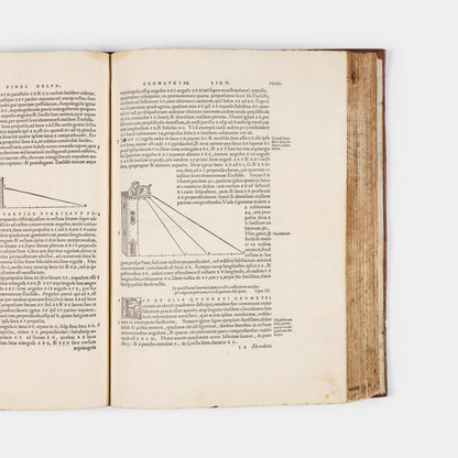 First collected edition of mathematician Oronce Finé's Protomathesis, a beautifully illustrated publication encompassing arithmetic, geometry, cosmography, and sundials.