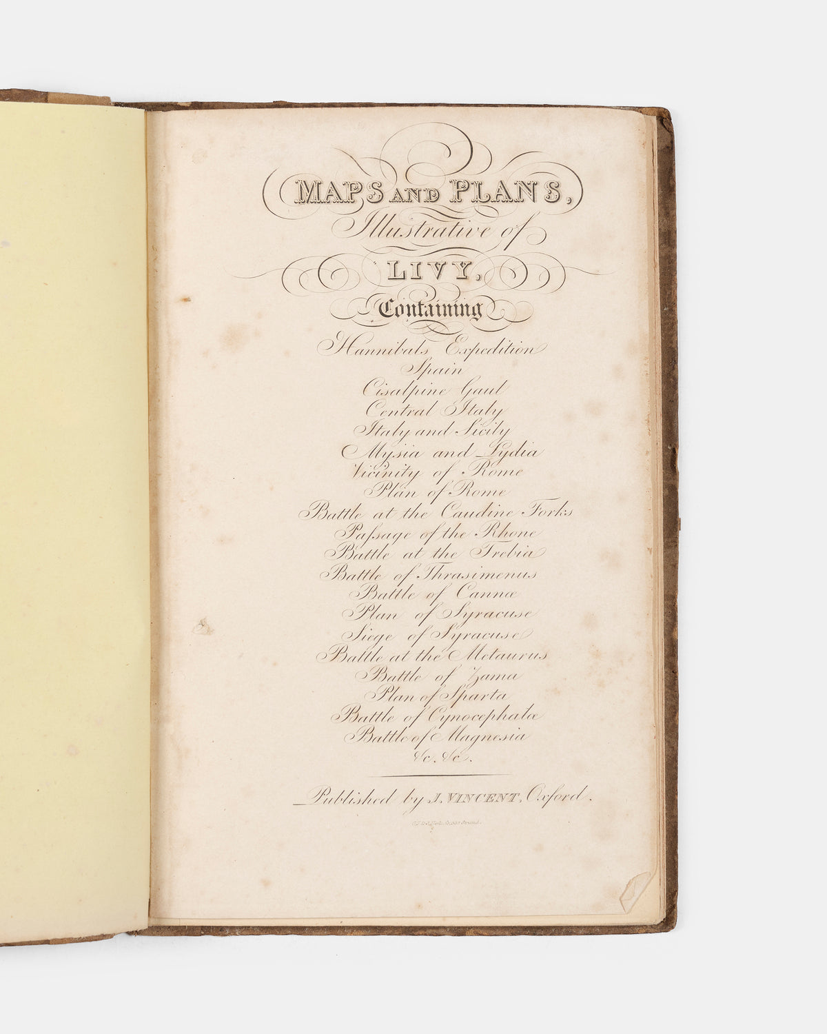 A scarce collection of maps and engraved plates illsutrating famous battles described in Livy's History of Rome