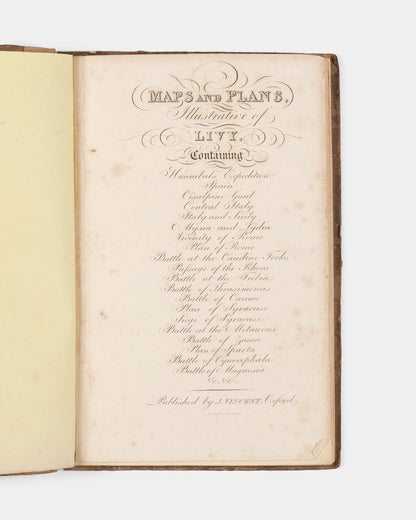 A scarce collection of maps and engraved plates illsutrating famous battles described in Livy's History of Rome