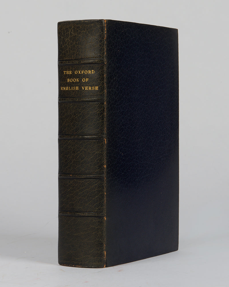 A 1925 edition of the Oxford Book of English Verse compiled by Arthur Quiller Couch, an important anthology of English poetry spanning 650 years. 